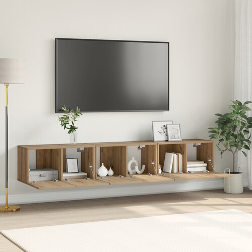 vidaXL set TV kabineta Umjetnički hrast MDF, Furnir Srednji TV kabinet Cijene