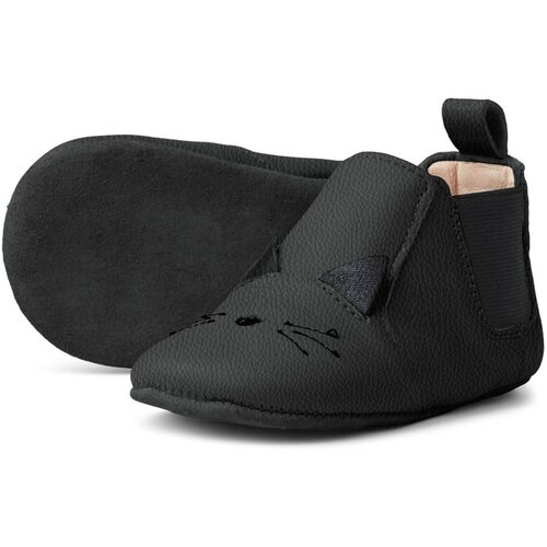 Liewood otro&amp;scaron;ki usnjeni copatki cat black Slike