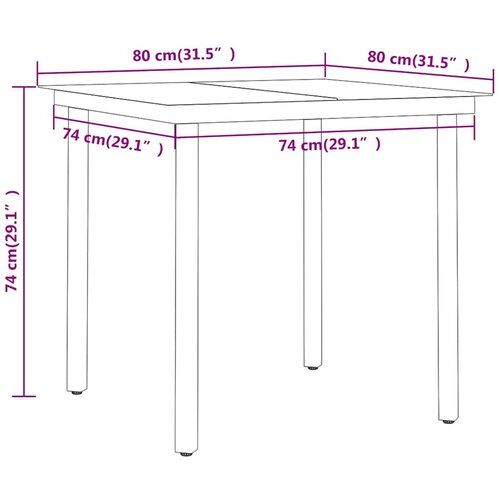  5-dijelni vrtni blagovaonski set sivo-crni Siva Dužina stola 80 cm Slike