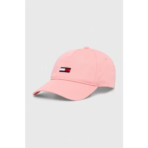 Tommy Jeans Pamučna kapa sa šiltom boja: ružičasta, bez uzorka
