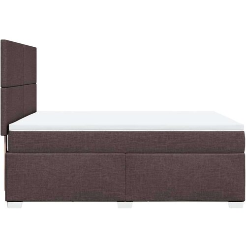 vidaXL Box spring postelja z vzmetnico temno rjava 140x200 cm blago Cene