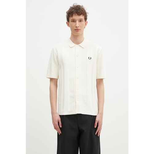 Fred Perry Pamučna ko&amp;scaron;ulja za mu&amp;scaron;karce, boja: bež, regular, s klasičnim ovratnikom, K9727.560 Slike