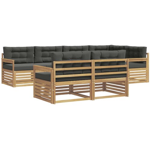  Set vanjskih sofa 7 kom. Bijela i antracit Poliester Smeđa 327 x 168,5 x 73 cm Slike