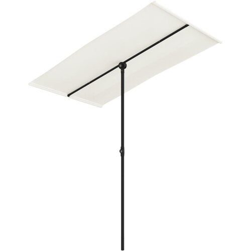 vidaXL Zunanji senčnik z aluminijastim drogom 180x110 cm peščeno bel, (20609886) Cene