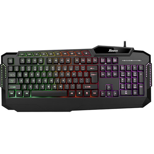 X Wave XL 02 tastatura gejmerska multimedijalna sa RGB pozadinskim osvetljenjem crna USA slova Cene