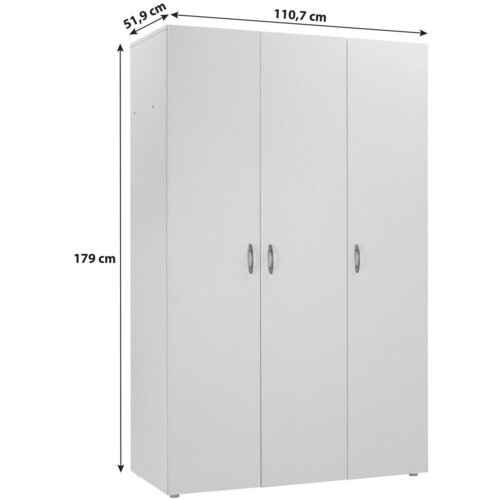 M&amp;ouml;max omara za oblačila basic, bela, &amp;scaron;. 111 cm Slike