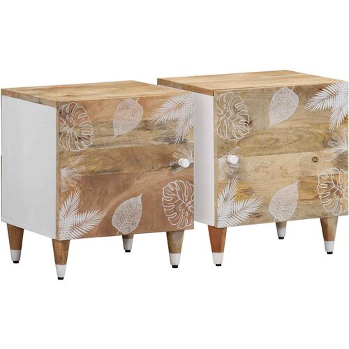 vidaXL Nočne omarice 2 kosa 40x33,5x46 cm Masivni les Mango Cene