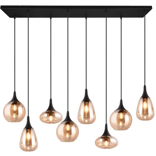Tri O Črna/oranžna viseča svetilka s steklenim senčnikom Lumina – Cene