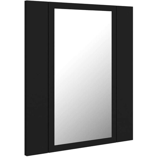 VidaXL LED kupaonski ormarić s ogledalom crni 40 x 12 x 45 cm Slike