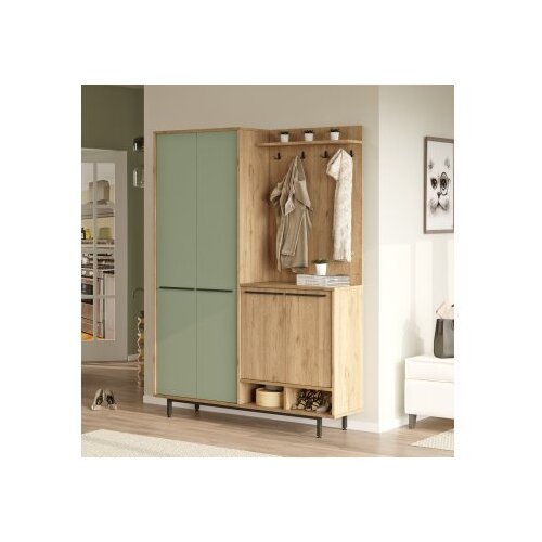 Hanah home Komplet predsoblja OS1-SY, 147.4x35.5x195.6 cm, Zeleni Slike