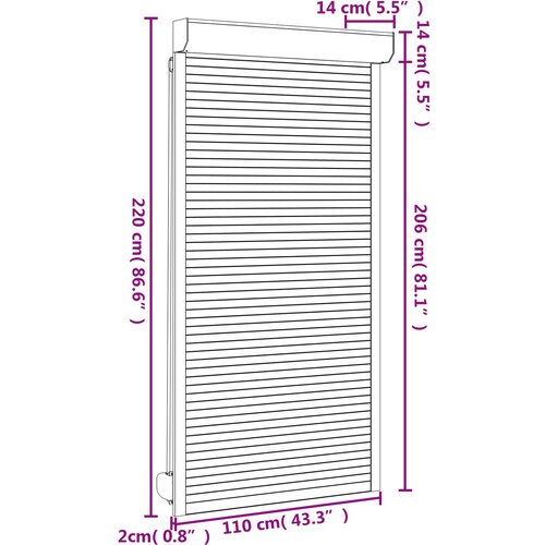  Roletna Bijeli 110 x 220 cm Aluminij i poliuretan Slike