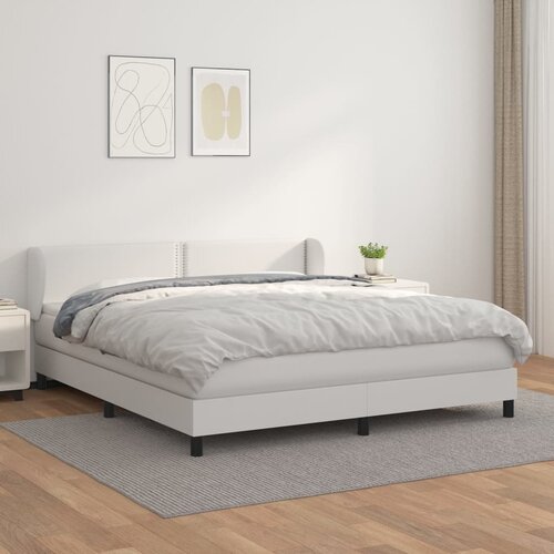 The Living Store Box spring postelja z vzmetnico bela 180x200 cm umetno usnje - Box Spring Postelja, (21515112) Cene