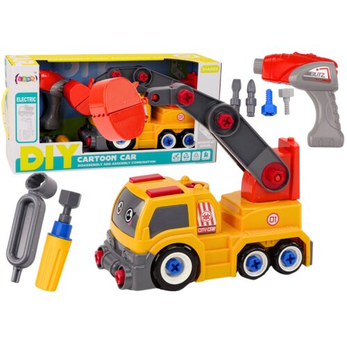  Crtani kamion s dizalicom za rastavljanje diy orange Cene