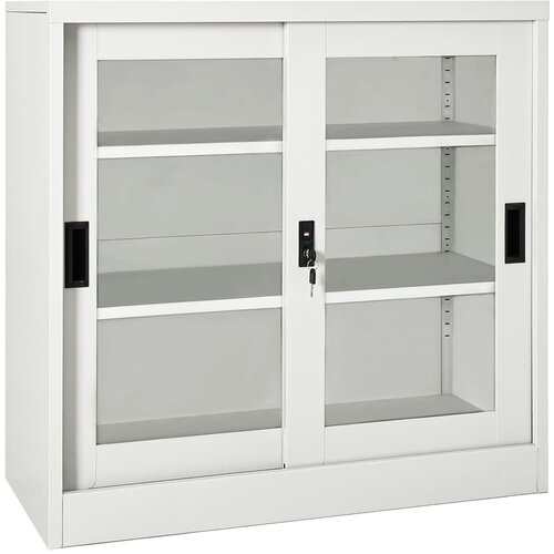 Ormarić s kliznim vratima svjetlosivi 90 x 40 x 90 cm čelični Cijene