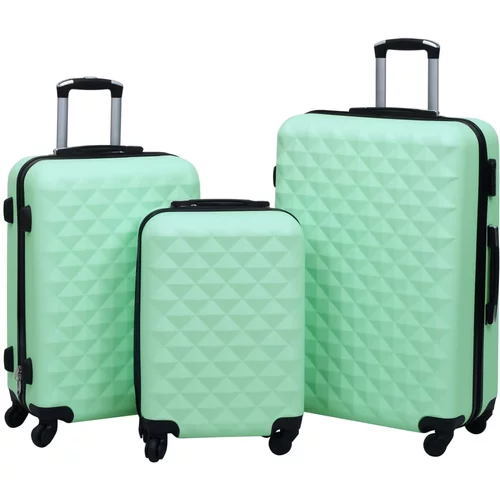 vidaXL Trdi potovalni kovčki 3 kosi mint zeleni ABS