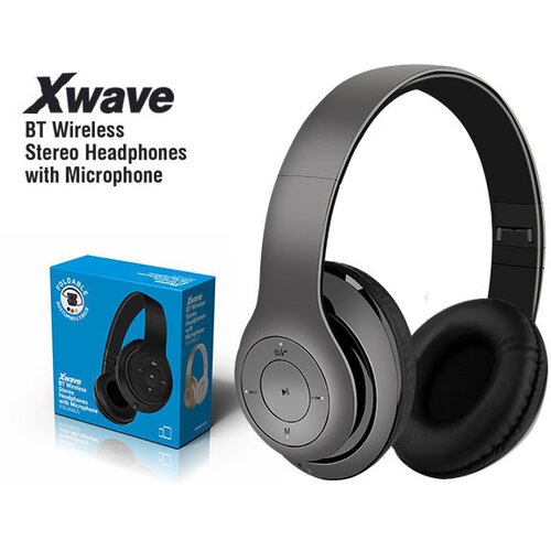 X Wave MX350 grey BT stereo slusalice sa mikrofonom v4.2, FM radio,Baterija 200mAh, 8-9h razgovor, 10m udaljenost Cene