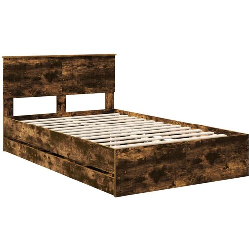  Okvir za krevet s ladicama Dimljeni hrast 120 x 190 cm - Dimljeni hrast 120 x 190 cm Slike