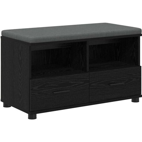  Klupa za hodnik s jastukom Crni hrast 80 x 38 x 46 cm Slike