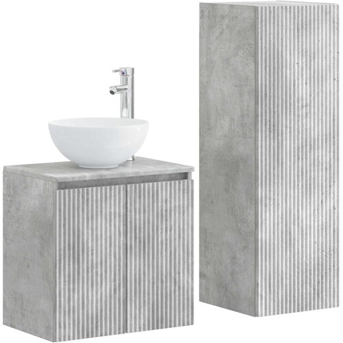  Set namje&amp;scaron;taja za kupaonicu 2 kom. Betonska siva 33 x 34,5 x 100 cm Slike