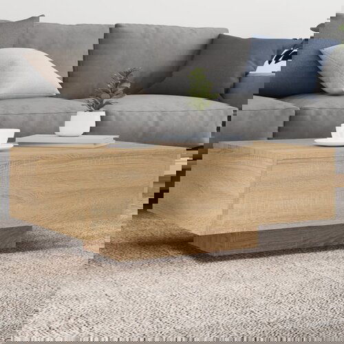 VidaXL Stolić za kavu s LED svjetlima boja hrasta sonome 85x55x31 cm Slike