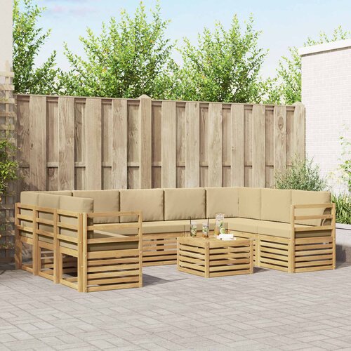 Setovi sofa 10 pcs Bijela i bež 59 x 59 x 37 cm Poliester Cene