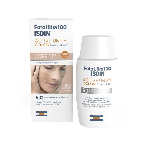 ISDIN Fotoultra Active Unify Color 100+ 
Tonirana krema za sunčanje s trostrukim učinkom depigmentacije, SPF50+, 50 ml Slike