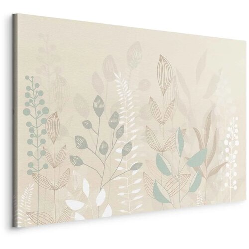  Slika - Morning in the Meadow - Various Pastel Plants on a Beige Background 30x20 Na talijanskom platnu Cijene