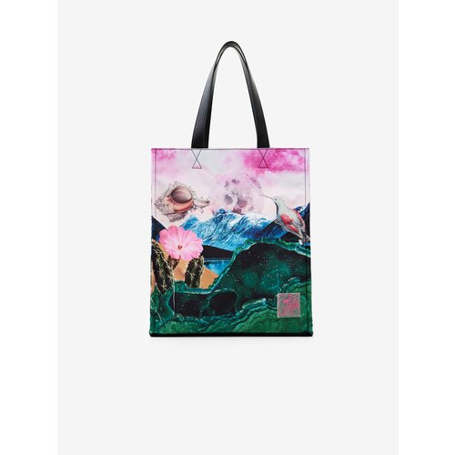 Desigual Green-pink Women Patterned Shopper Paisaje Surreal - Women Cijene