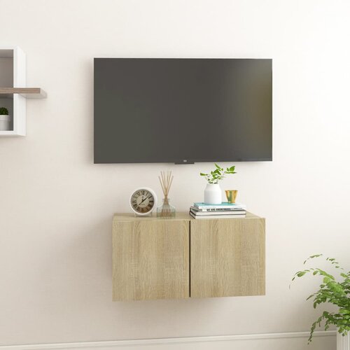 The Living Store Viseča TV omarica sonoma hrast 60x30x30 cm - TV Omarica, (21375196) Slike