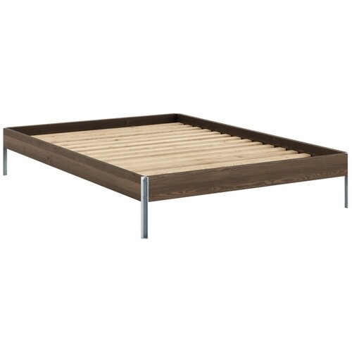 Karup Design Rjava zakonska postelja iz masivnega bora z letvenim dnom 140x200 cm Core &amp;ndash; Slike