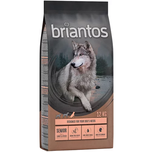 briantos - BREZ ŽIT suha pasja hrana 2 x 12 kg po posebni ceni! - Senior puran & krompir - BREZ ŽIT