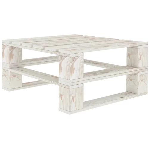 vidaXL Vrtna miza iz palet bela lesena