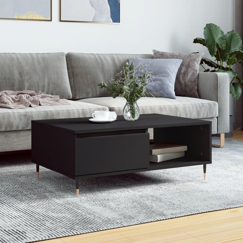 VidaXL Klubska mizica črna 90x60x35 cm inženirski les Slike