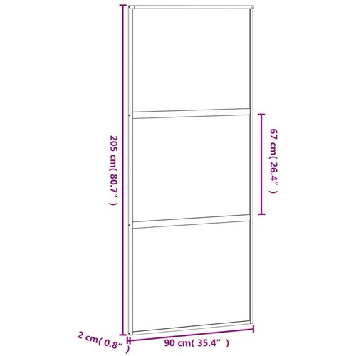vidaXL Klizna vrata crna 90 x 205 cm od kaljenog stakla i aluminija Cene