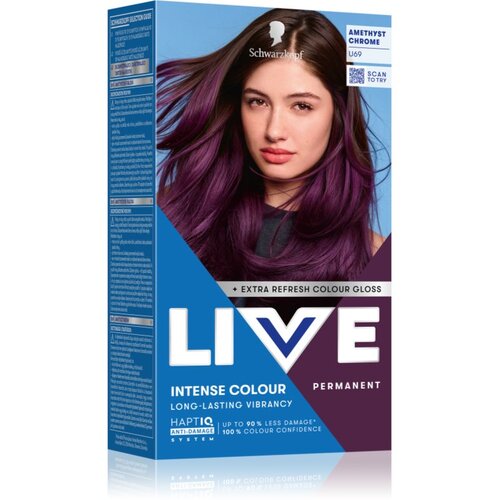 Schwarzkopf LIVE Intense Colour trajna boja za kosu nijansa U69 Amethyst Chrome 1 kom Cijene