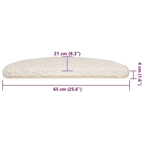  Prostirke za stepenice 30 kom 65x21x4 cm Bijele poluokrugle velike - Bijela 65 x 21 x 4 cm 30 Bijela Slike