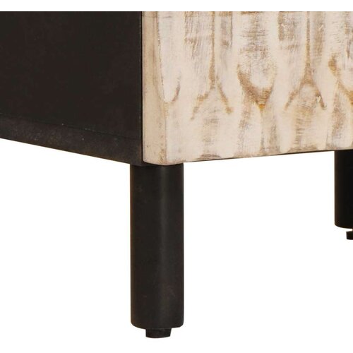  Noćni ormar 2 pcs Bijelo 40 x 33 5 x 46 cm Čvrsto drvo manga Slike