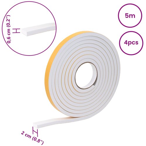  Samoljepljiva pjenasta traka 4 pcs Bijela 20mm x 5m CR pjena Slike