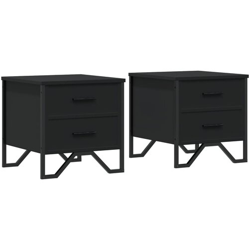 Maison Chic Dvo delni komplet Nočne omarice - Nočne mize črna 40x41x40 cm inženirski les, (21688047) Slike
