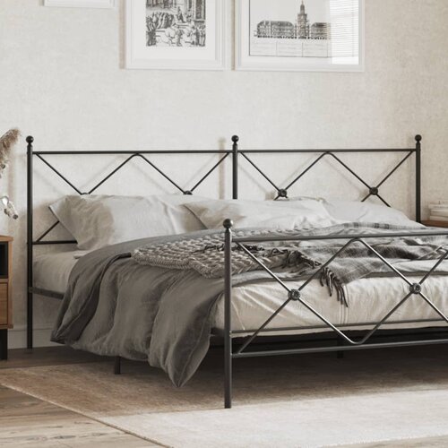 vidaXL Metalno uzglavlje crno 193 cm Cijene