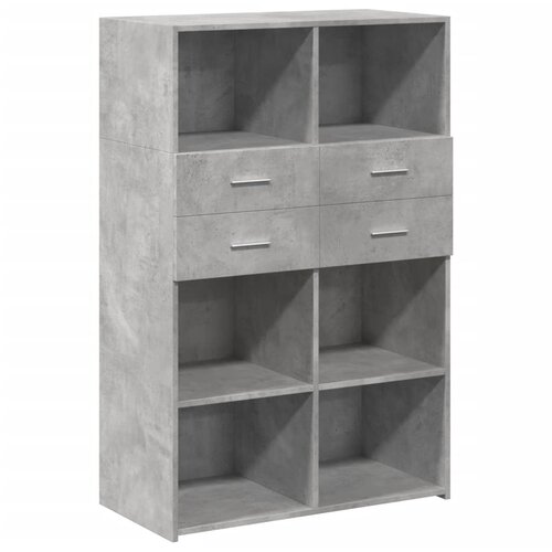 Maison Chic Visoka omara - Komoda - Predalnik betonsko siva 80x42,5x124 cm inženirski les, (21721757) Slike