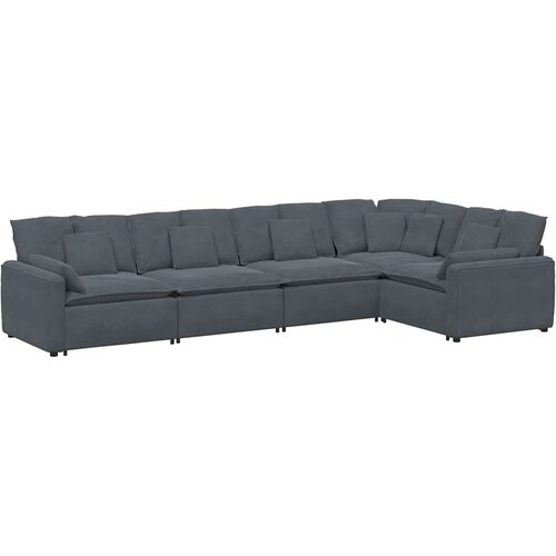  Modularna sofa s jastucima, bar&amp;scaron;unasta, tamno siva Slike