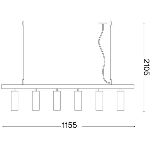 Ideal Lux led luster na sajli dynamite 6xGU10/7W/230V cri 90 bela Slike