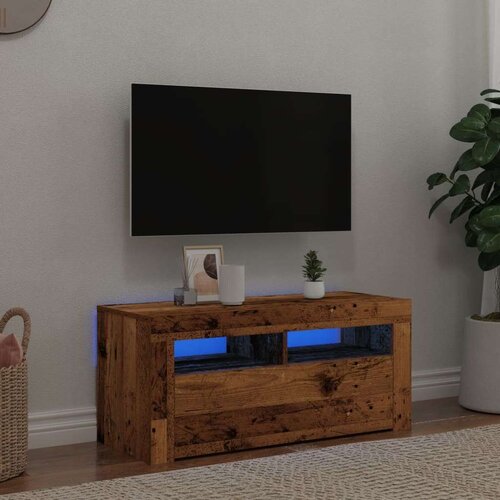 vidaXL TV ormarić LED boja staro drvo 90x35x40 cm konstruirano drvo Cene