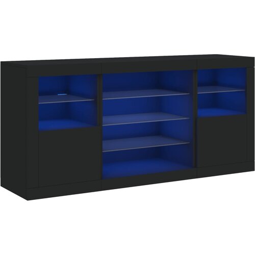 Maison Chic Komoda - Predalnik z LED lučkami črna 142,5x37x67 cm, (21716852) Slike