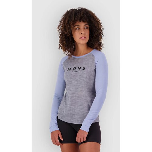 Mons Royale Icon Merino Raglan Funkcijska majica grey heather / skyline Slike