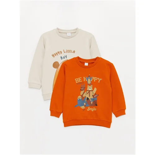 LC Waikiki Crew Neck Long Sleeve Printed Sweatshirt for Baby Boy 2-pack.