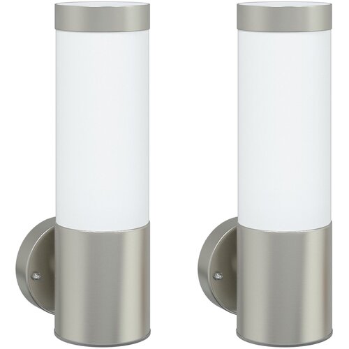VidaXL Zunanje stenske svetilke 2 kosa Srebrno nerjaveče jeklo IP44, (22044586) Slike