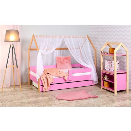 Domek krevet kućica sa fiokom i Dušekom(9Cm) 180X80 roze (bukva) Cene