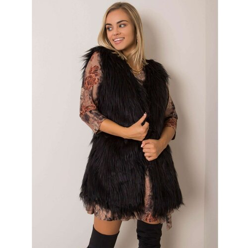 Fashion Hunters Black fur vest Cene